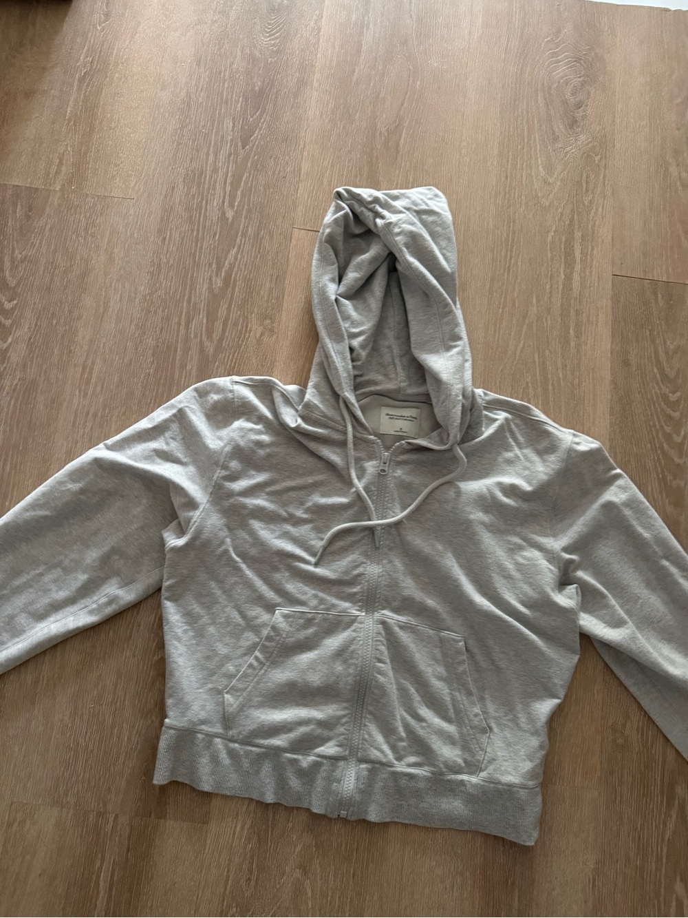 Abercrombie & Fitch Light Gray Zip Hoodie